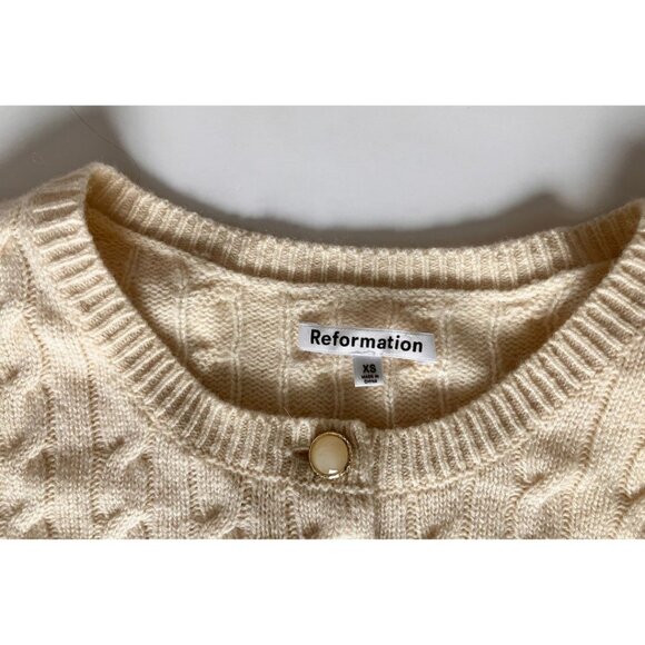 Reformation Claire Cashmere Cardigan Sugar Size XS - Picture 7 of 8